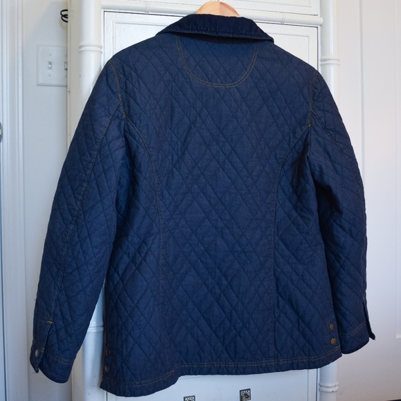 Vintage L.L. Bean navy quilted riding jacket lined with flannel - Picture 5 of 7